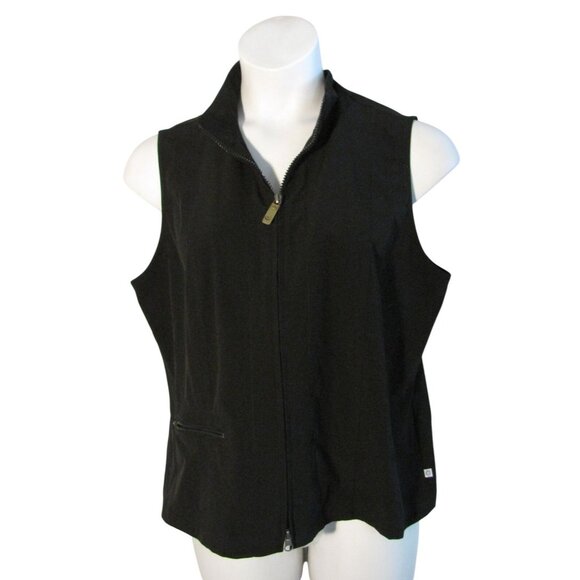 Zenergy by Chico's 3 (L) Black Zip Front Neema Vest Stretch - Picture 1 of 3